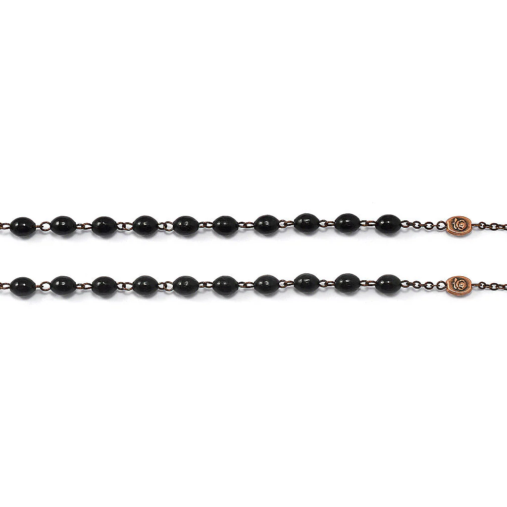 Our Lady of Fatima Rosary with Italian Wood Black Beads - Image 8