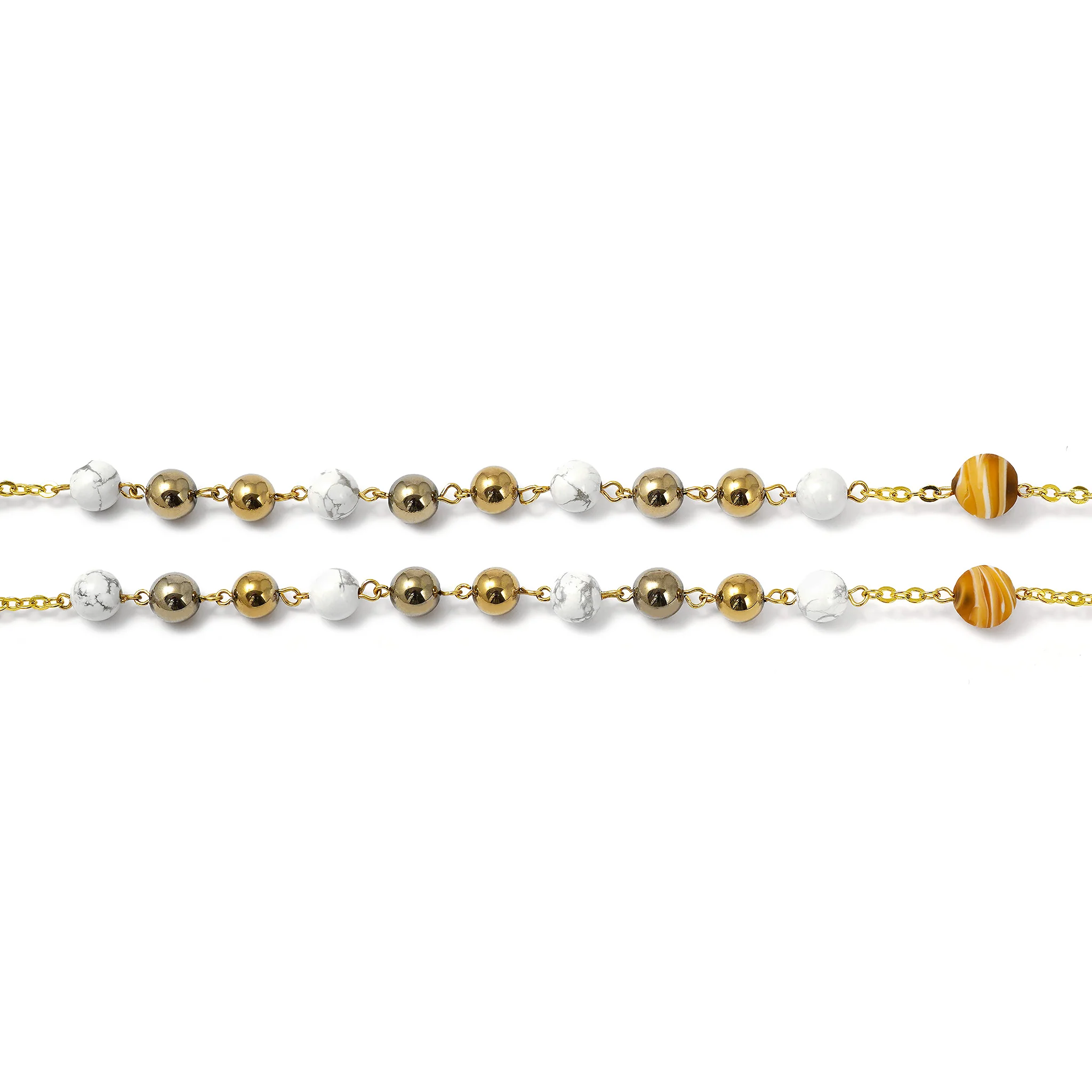 Saint Benedict Booklet Gold Rosary | With Murano Beads & Hematite - Image 7