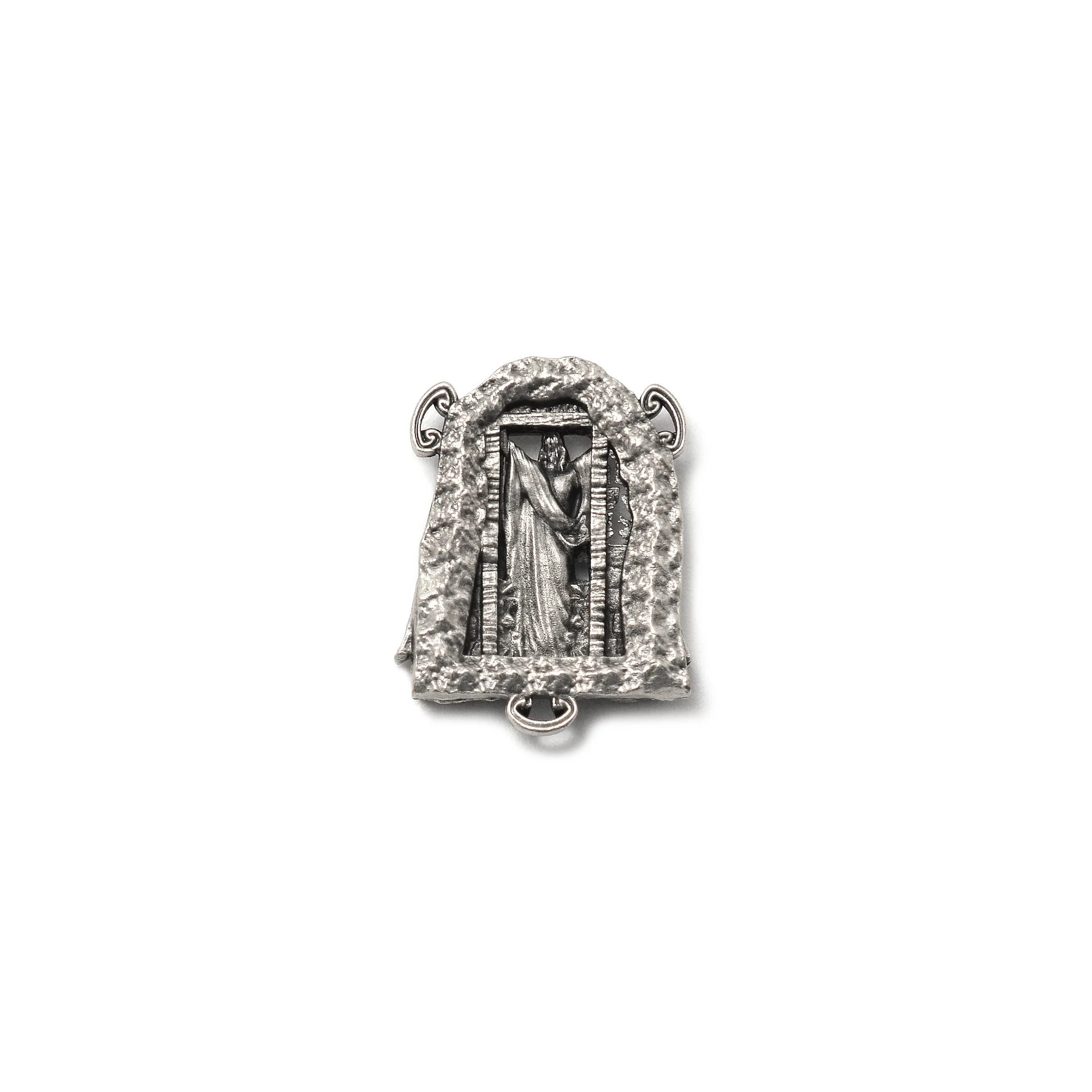 The Holy Shroud Rosary in Antique Silver & Gold - Image 6