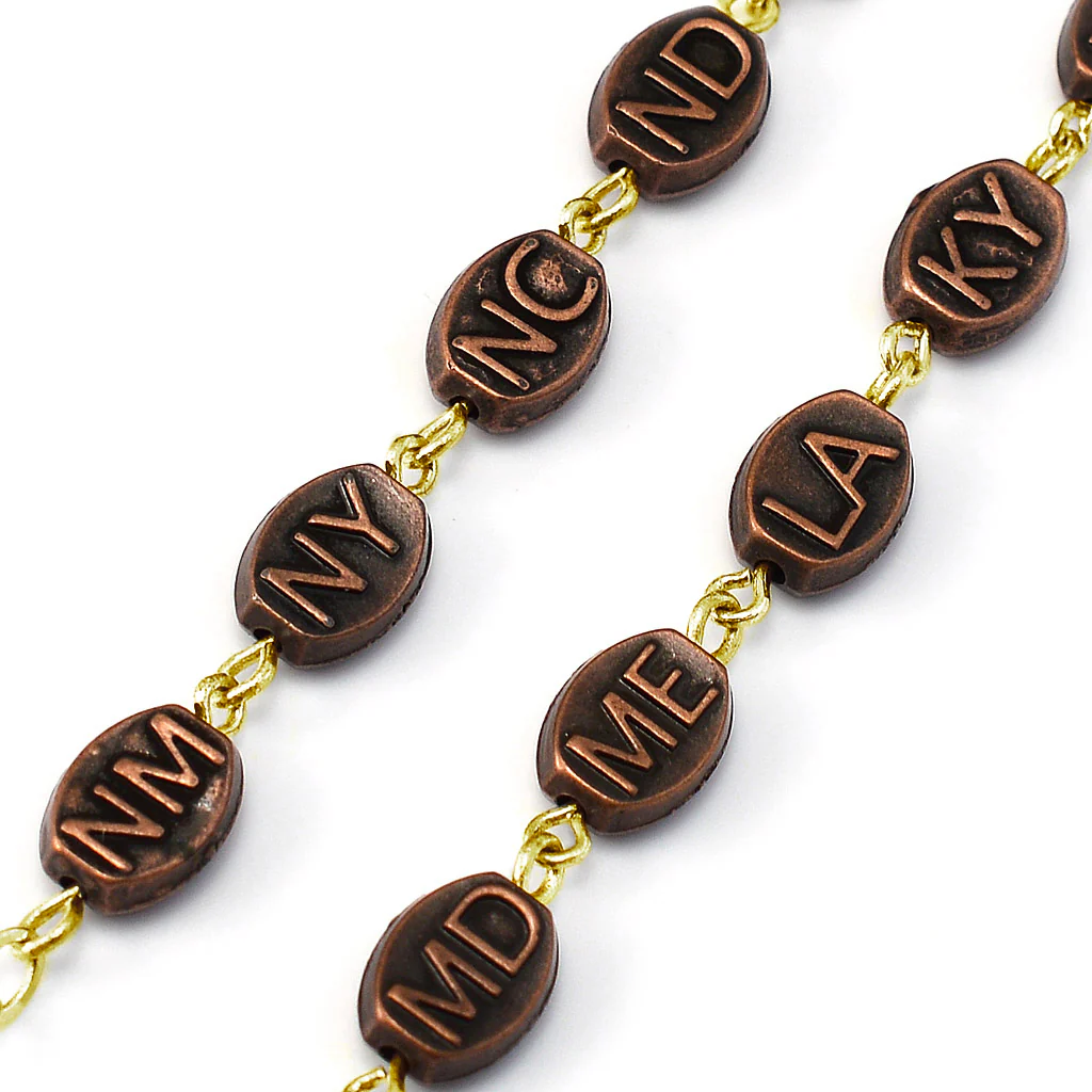 The USA Rosary in Gold Finish with 50 States Beads - Image 6